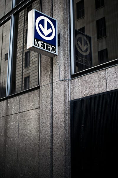 metro sign sharp photographs