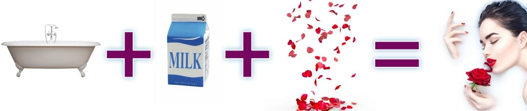 milk bath water roses petal female white