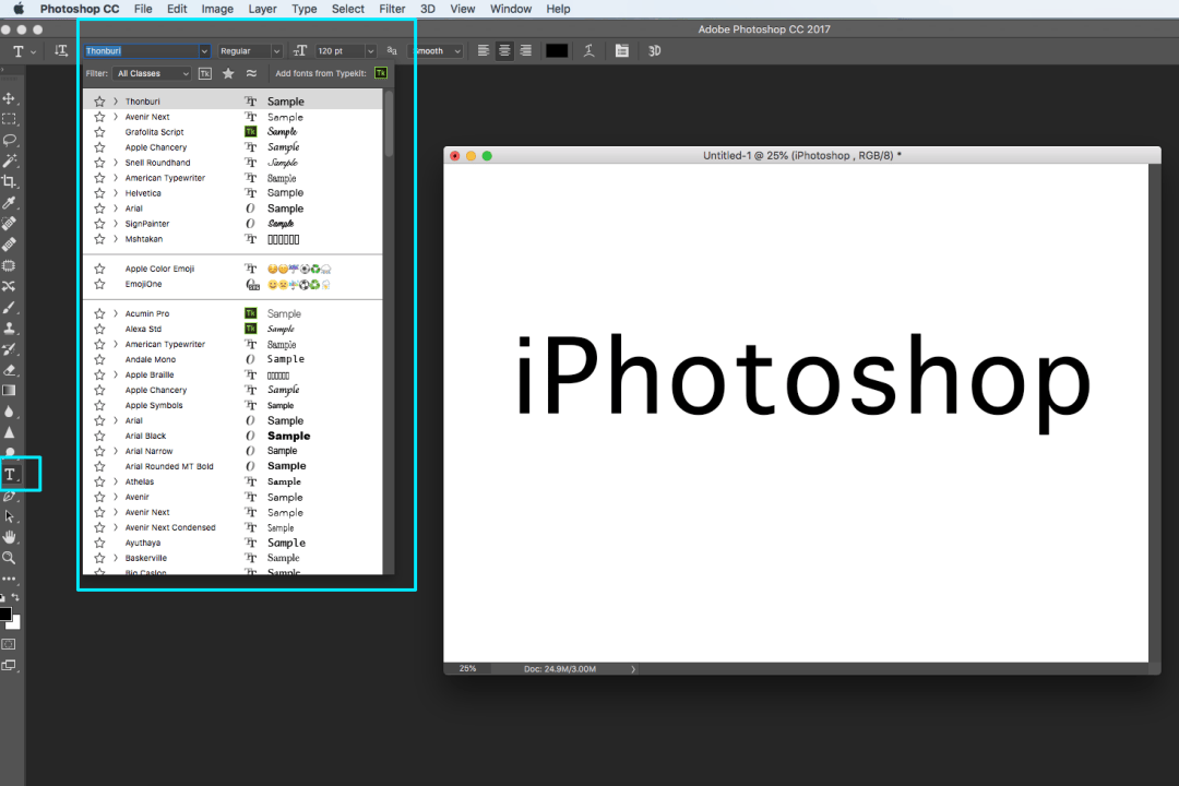 photoshop text screen panel screenshot logo 