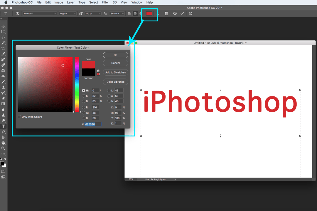 photoshop colour panel red iphotoshop screenshot logo