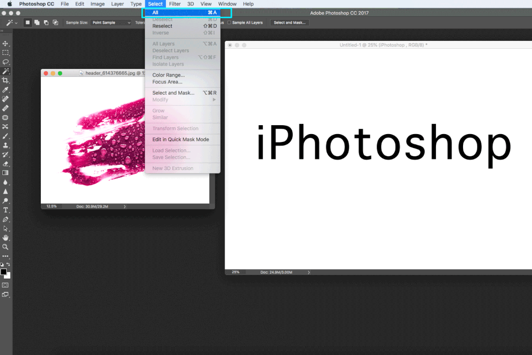 photoshop iphotoshop pink splash logo create