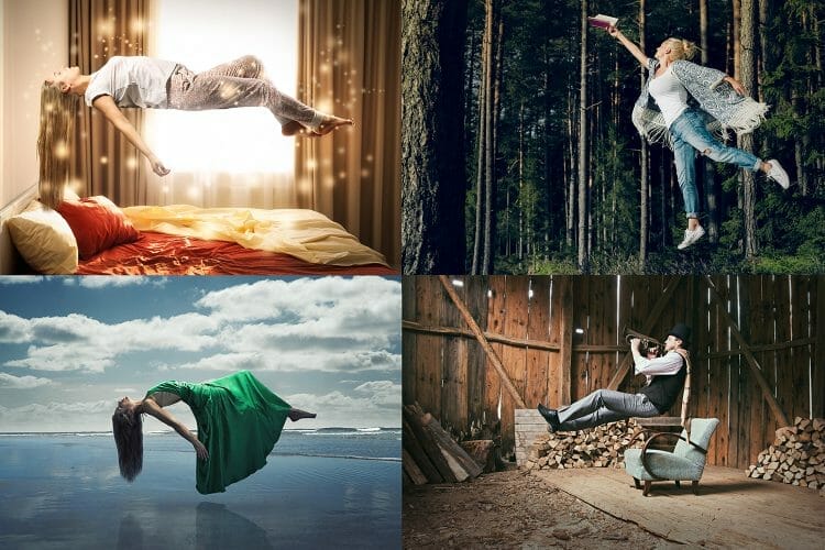levitation photography floating people magical woods bedroom water beach