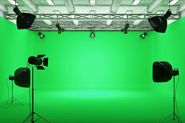 green screen studio set lighting