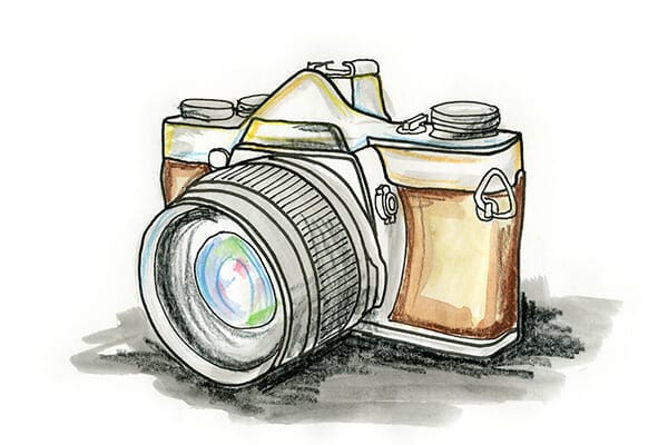 hand drawn camera illustration photography