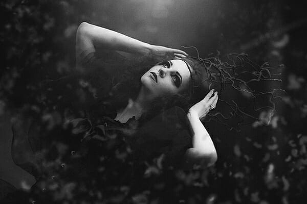 witch in black and white