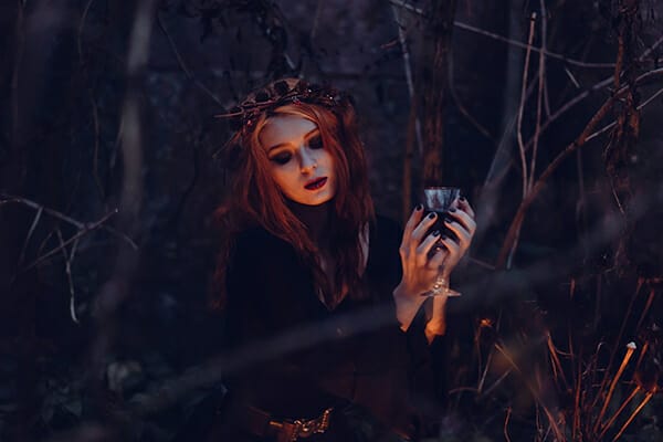 ghoulish model witch orange halloween
