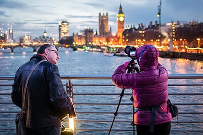 two photographers on london bridge