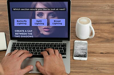 interactive video screen on laptop