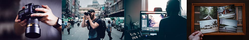 man taking photos editing them and photo stories printing telling a story in photography photo stories
