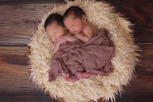 twins on blanket