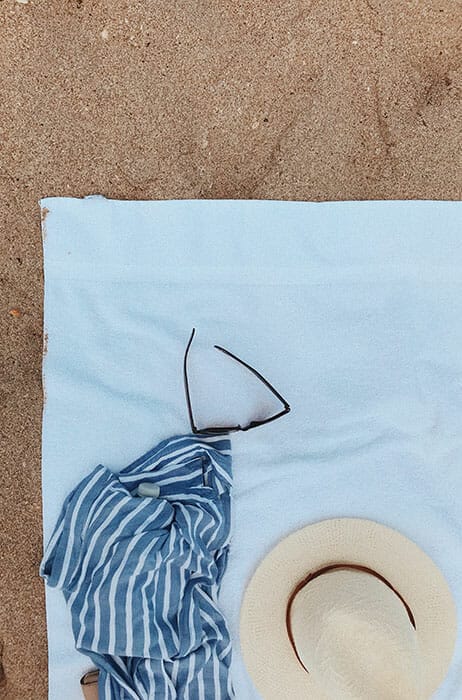 beach towel on sand
