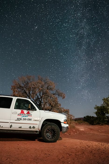 astrophotography of a car at hunts mesa by emily lowrey