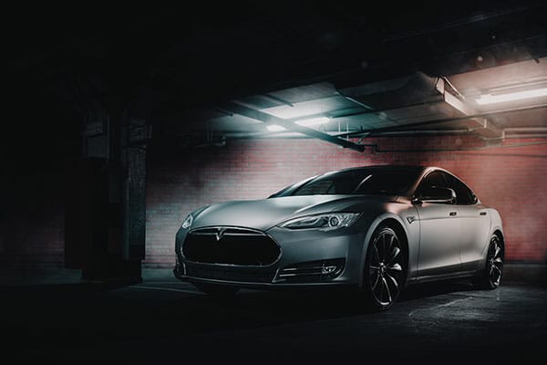 car photography car in garage under low light