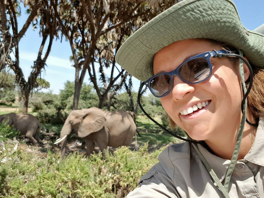 Rachel Sinclair on safari