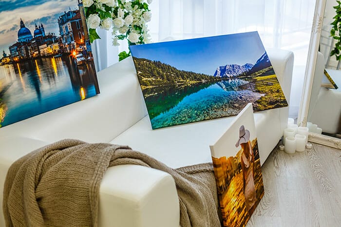 photos printed on to canvas