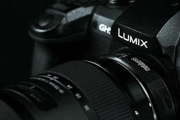 Panasonic Lumix Camera on a black background