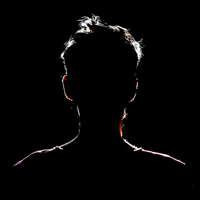 Silhouette,Of,Man,In,Dark,Place,,Anonymous,Backlit,Contour