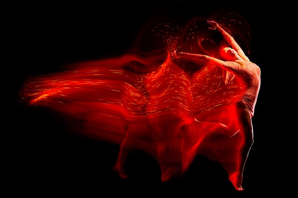 Fine,Art,Portrait,Of,Beautiful,Woman,Dancer,In,Red,Sparkles. Fine Art Photography Tutorial