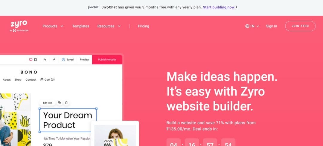 best portfolio website builders zyro
