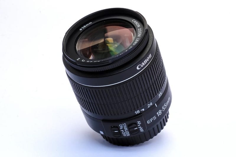 Batang, Indonesia - June 29, 2022 : kit lens canon EF-S 18-55mm, f 3.5-5.6 IS STM. Canon lens have many types. Canon lens have varying prices. Canon lens have advantages over others.