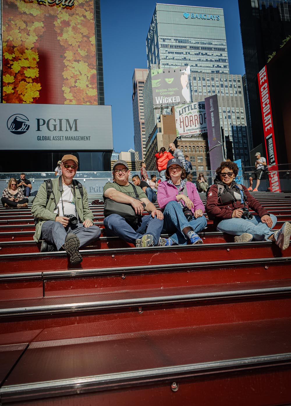 Another selfie on the Red Steps at Times Square
