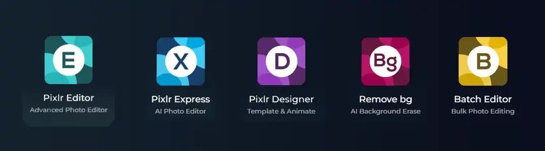 Pixlr Editing Suite tools