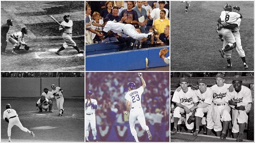 Collage of 6 photos from MLB baseball history