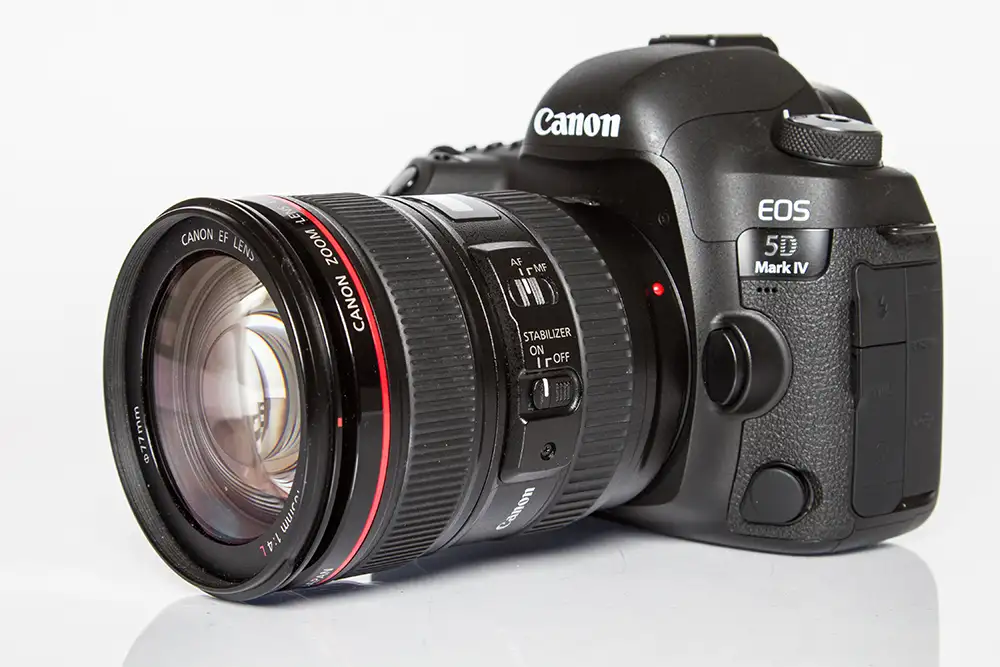 Image of Canon 5D Mark IV camera on a white background
