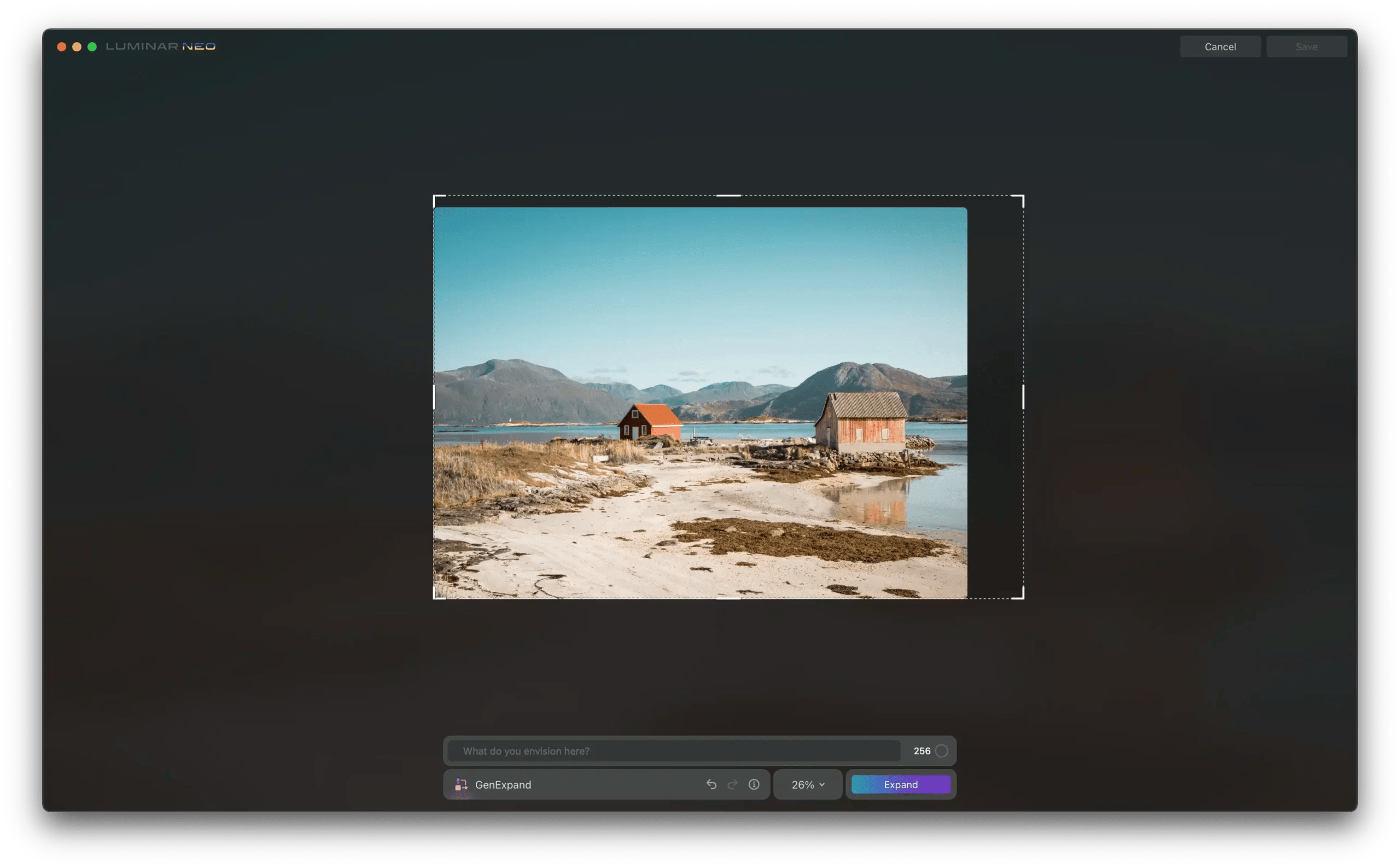 screenshot of Luminar Neo GenExpand