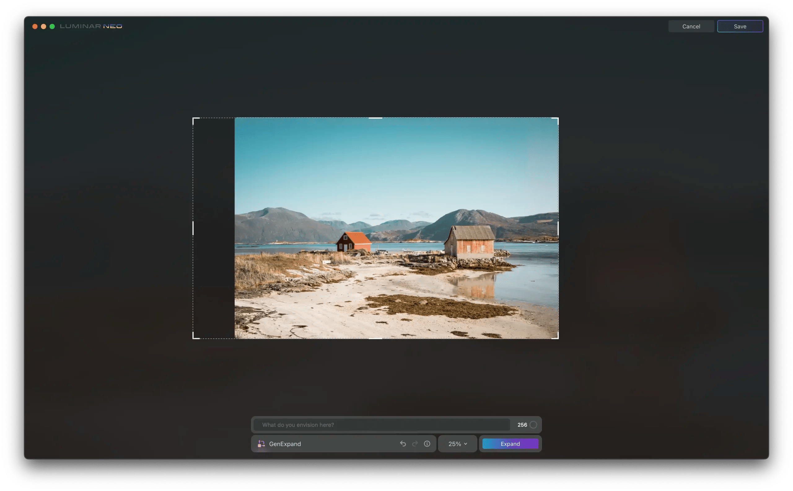 screenshot of Luminar Neo GenExpand
