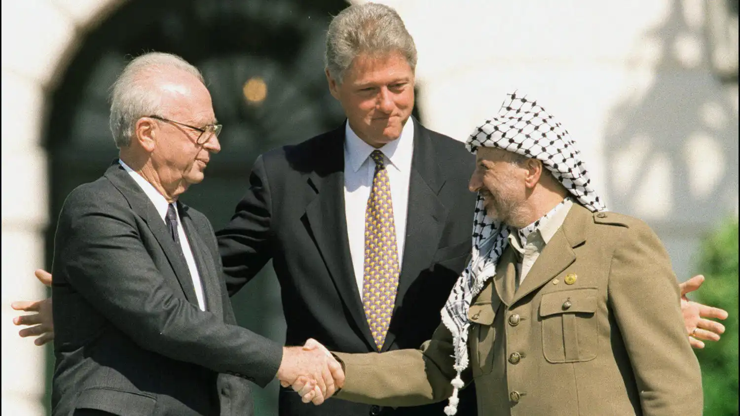 The Handshake (1993) Copyright David Ake AFP Getty Images