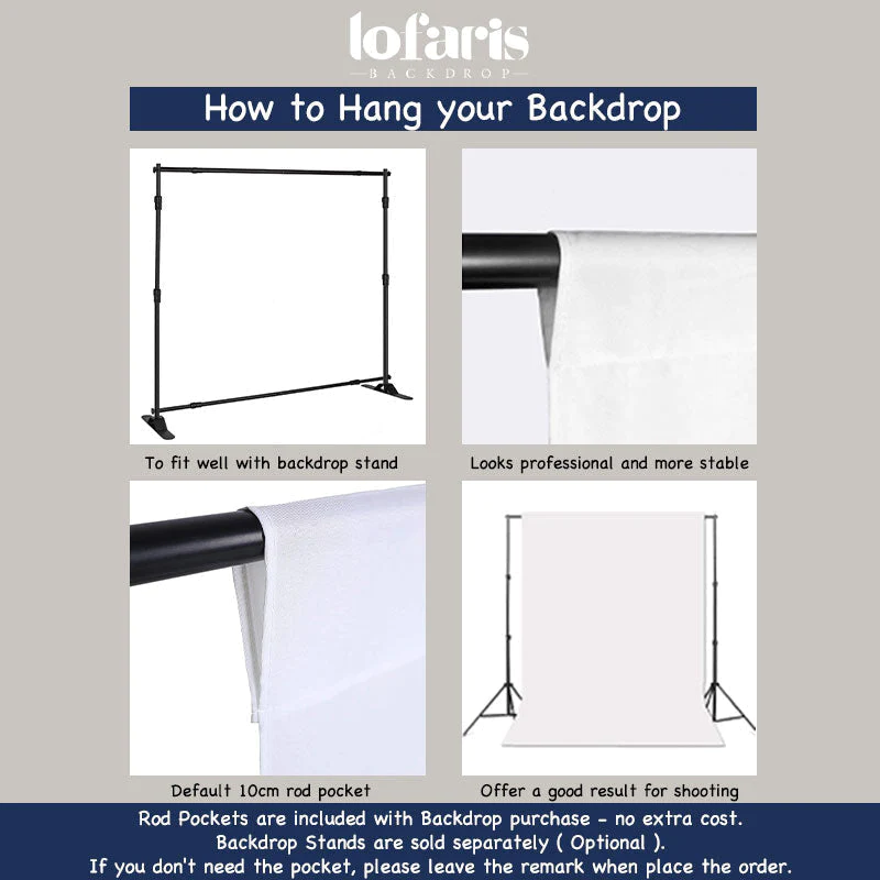 Information about how to hand a photography backdrop by Lofaris Backdrops