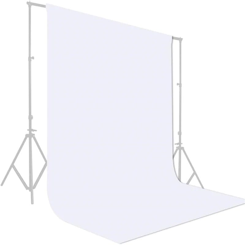 Solid White Lofaris Backdrop on a photography backdrop stand (Copyright Lofaris)