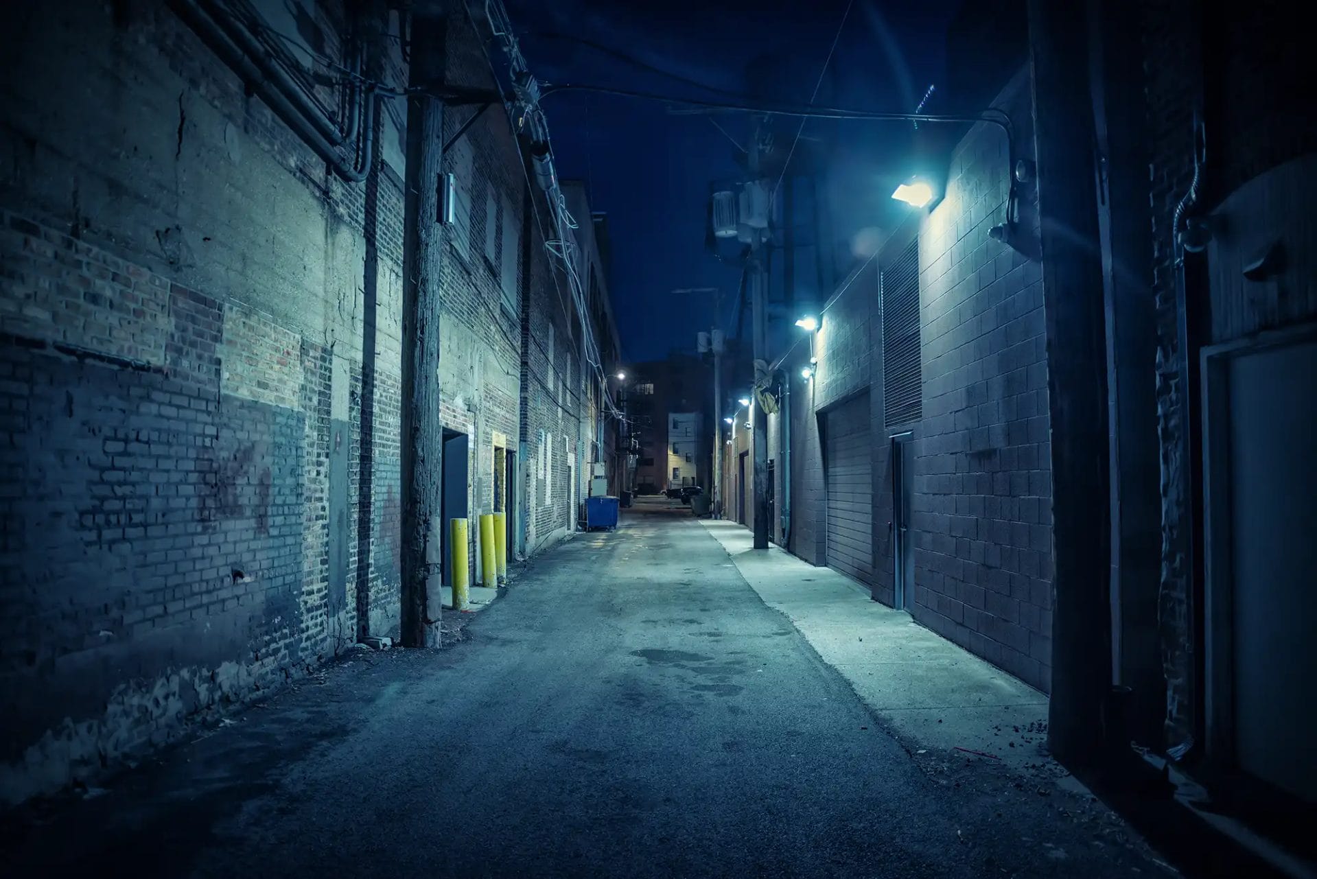A dark alley street