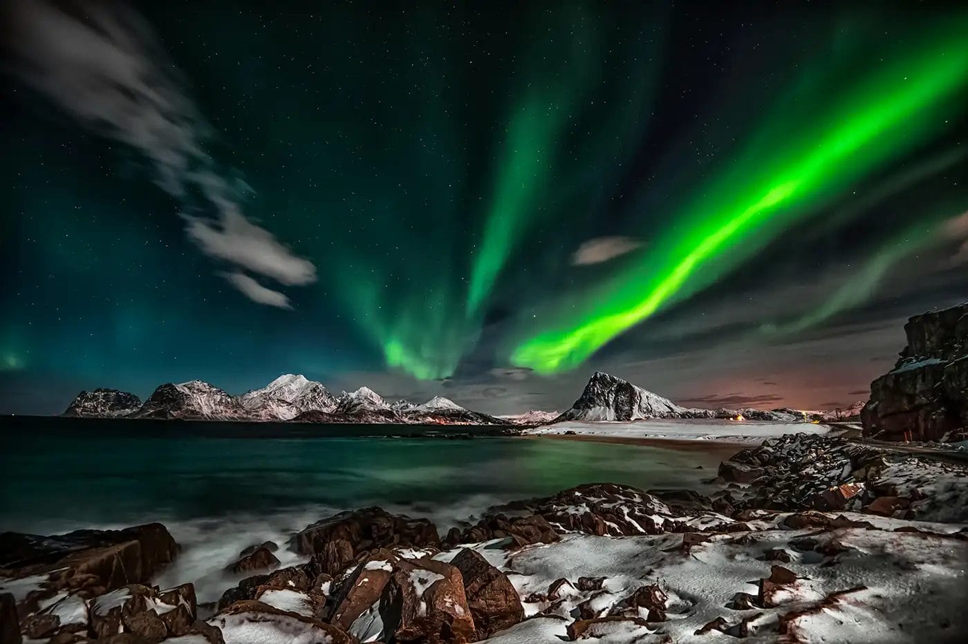 the northern lights over iceland